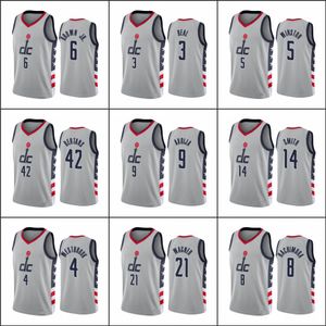 Washington''Wizards'men Russell Westbrook John Wall Bradley Beal Davis Bertans Rui Hachimura''City''edition''Gray Jersey