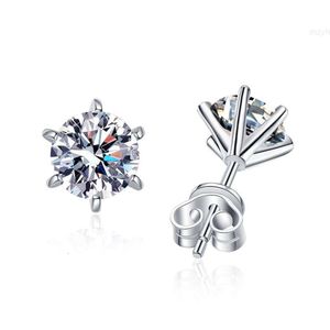 0,3CT / 0,5CT 1,0CT 2,0CT SCREW BACK S925 Silver 6 Prong White Gold Moissanite Diamond Earrings