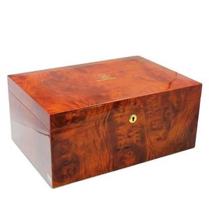 Guevara Cigar Humidor Box Cedar Wood with humidifier for men gift portable Travel Case Metal Hygromer