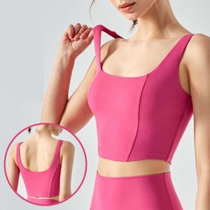 Lu lu Yoga Outfit Solid Color Fitness Bra Soft Sport Align Lemon Tank Top Women Athletic Brassiere Support with Chest Pad Training Jog