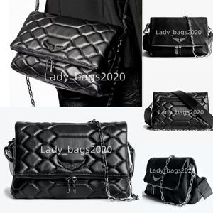 Zadig Voltaire Bag Zv Bags Große Designer-Kettenflügel Diamant-Eisen Frau Bag Frauen Umhängetasche Niete Handtasche Crossbody Geldbörse Leder Cross Body Chain Handtaschen Handtaschen