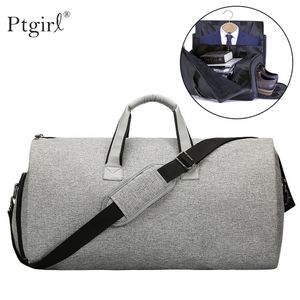 Duffel Bags Convertible Garment Suit Travel Duffel Bag 2 in 1 Carry On Weekender Garment Bag Tote Business Suitcase With Shoes Compartment 231207