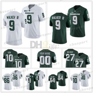 9 Kenneth Walker III Michigan State College Football Jersey Spartans Jayden Reed Jayden Reed Matt Coghlin Matt Dotson Brandon Wright Shakur Brown Tre Mosley Jerseys