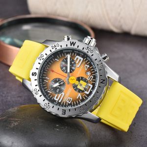 Moda completa marca relógios de pulso masculino estilo multifuncional com banda silicone relógio quartzo br 11 com caixa e vidro safira orologio