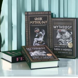 Oggetti decorativi Figurine Mitologia greca Libri falsi per decorazione Tavolino Black White Book Shoot Prop Storage Box Deding Home Decor 231207