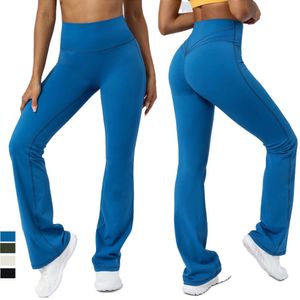 Lu Lu Pant Lemon Align Women Pants 4 Way Stretch Tummy Control Workout Running Bell Bottom Leggings Long Bootleg Gym Flare Pants Women Yoga Sportswear