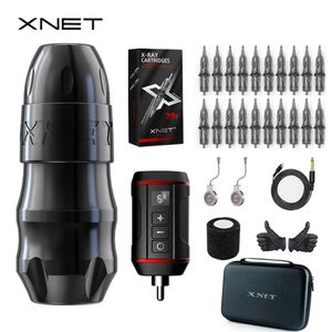 Tatueringsvapensatser Xnet Sita Tattoo Pen Machine Kit Kraftfull borstlös Motor Stroke 3.5-4.0-4.5mm RCA-kabelkontakt för tatuering av kroppskonst 231207