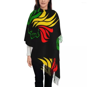 Scarves Women's Scarf With Tassel Rasta Lion Rastafari Jamaica Judah Large Winter Fall Shawl Wrap Daily Wear Pashmina