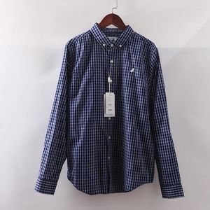 Men's Casual Shirts Summer Long-Sleeved Shirt Korean Style Cotton Plaid Business Slim Fit Double Air Top Cow Series