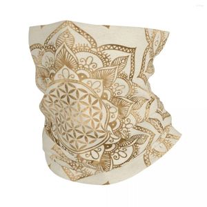 Bandanas Mandala Flower Of Life In Lotus Bandana Neck Warmer Men Women Winter Ski Hiking Scarf Gaiter Sacred Geometry Face Cover