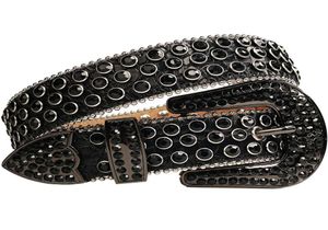 2021designerBlack Crystal Rhinestone Men Bling Full Diamond Studded Crocodile Leather Waist Belt Strap Cinto De Strass3066924