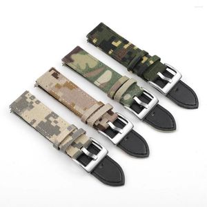 Watch Bands Military Camouflage Canvas Band 20 22mm Army Waterproof Strap For / Diver's Watches Belt