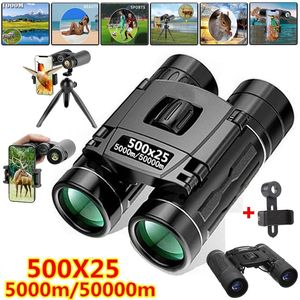 Binocolo telescopico 5000M50000M Zoom HD portatile 500X25 Potente visione pieghevole a lunga distanza Caccia Sport da campeggio all'aperto 231206