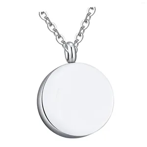 Pendant Necklaces Stainless Steel Memorial Urn Necklace Unisex Cremation Jewelry Small Locket Chain Charm Simple Fashion Openable Keepsake