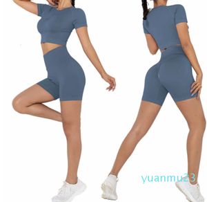 Lemon Align Women Yoga Sportswear Yoga Sports T Shirt Shorts Fitness Workout Gym Suit Lady Tracksuit Activewear