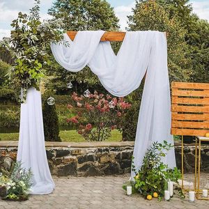 Kurtyna 1PCS Wedding Arch Drape Fabric Sheer Szyfonowy Tiul Tiuling Draping Tło Party Zaopatrzenie w Ceremonię Draperii