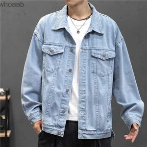 Men's Jackets New Denim Jacket Men Vintage Jean Coats Streetwear Fashion Jean Jacket Men Turn Down Collar Denim Outerwear Cotton Bomber Jacket YQ231207