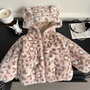 سترات Winter Girls Coat Fleece Hoodie Hoodie Tops Leopard Print Kids Coats Warm Toddler Girl Clothing Clothing Clothing 2 7ERS 231207