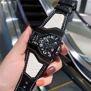 Western Cowboy Personality Trendy Men's Cool Student Korean Edition Simple and Fashionable Double Time Zone Quartz Watch