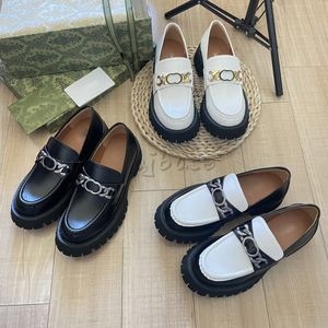 Designer dress shoes metal logo loafers shoes polished cowhide classic loafers comfortable office party shoes women designer shoes factory shoe