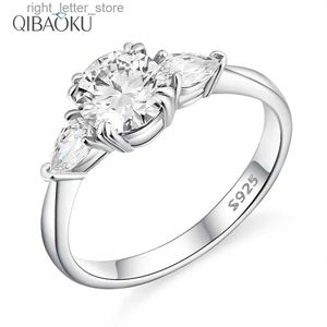 Кольцо-пасьянс Ваше сердце Обручальное кольцо из стерлингового серебра 925 пробы 6,5 мм Обручальное кольцо с муассанитом и бриллиантом Круглое кольцо-пасьянс для женщин YQ231207