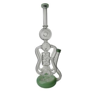 BRB-1 Narghilè Bong in vetro Recycler Pipa ad acqua per fumatori Dab Rig Altezza 34 cm con giunto 14 mm