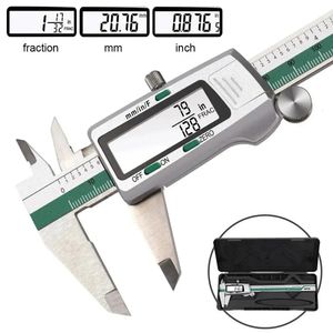 Compasso de calibre Vernier ET50 Compasso de calibre digital de 150 mm fração de aço inoxidável / MM / polegada 0,01 mm de alta precisão para medida de componentes Mecânico 231207