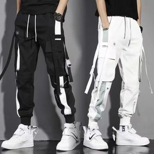 Men's Pants Classic Streetwear Casual Men Ribbons Harem Jogging Pants Male Slim Fit Spring Cargo Pants Multi-Pockets Women Trousers Jo 231208