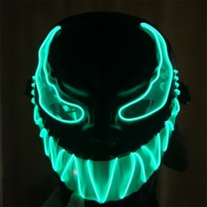 Parti Maskeleri Süper Kahraman Tasarımı Aydınlık Led Neon Cosplay Venom Film Mask Mask Cadılar Bayramı Korku Parlayan Masquerade Karnaval Kostüm Decoratio 231207