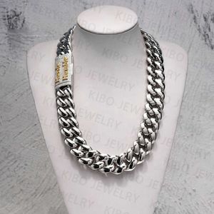 Hiphop Men Jewelry Iced Out Moissanite Lock Clasp 26mm 925 Sterling Silver Miami Cuban Link Chain
