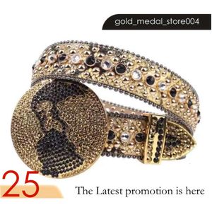 Designer Bb Belt Simon Belts for Owen Men Women Fashion Shiny KOR Diamond Belt Gold BIG Rhinestones Multicolour 79