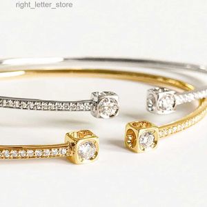 Bracciale a catena serie cubo di diamanti in argento 925 oro 18 carati francese gioielli più venduti D V braccialetto regalo di nozze da donna all'ingrosso YQ231208