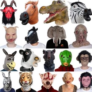 Máscaras de festa Cabeça de animal Máscara Unicórnio Cavalo Deluxe Novidade Traje de Halloween Águia Pássaro Carnaval Full Face Prop 231207