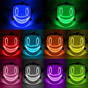 Party Masks 2023 Halloween Anime High Invasion Led Mask Neon Light Glowing Flashing For 231207