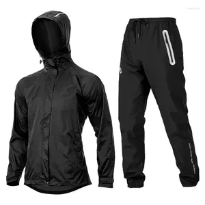 Raincoats Riding Cycling Motocross Raincoat Reflective Waterproof Cap Impermeable Split Suit Motorcycle Rain Jacket Pants For Men Women