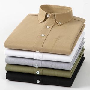 Men's Casual Shirts Cotton Oxford Shirt For Long Sleeves Single Patch Pocket Standard-fit Comfortable Button-down Social