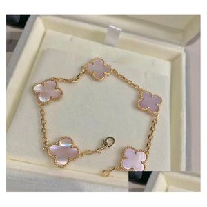 Braccialetti con ciondoli Designer Van Bracciale con trifoglio di lusso Perla Donna 18K Gol Bracciale con amore Brillante cristallo con diamanti Una festa Drop Delivery Ebreo Dhmrm