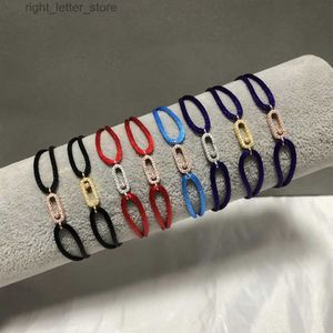 سلسلة 925 Sterling Silver Fashion Jewelry Move Uno Series Multi Color Rope Loop Bracelet Women’s Single Diamond Sliding Bracele YQ231208