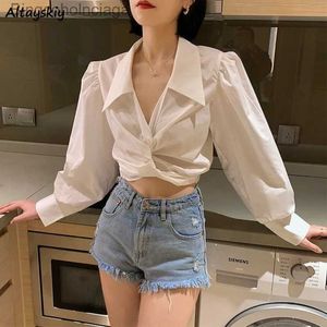 Mulheres T-shirt Blusas Mulheres Moda Estilo Coreano Design Temperamento Tops Bow Slim All-Match Chic Full Sle Elegante Streetwear Escritório Senhoras L231208