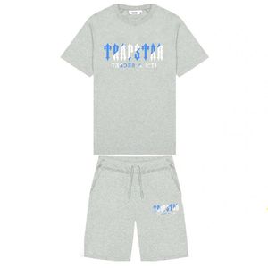 Abbigliamento uomo tuta da uomo firmata maglietta fratello Commercio estero ragazzi Arcobaleno TRAPSTAR monogramma gradiente ricamo manica corta T-shirt Pantaloncini high street set z6