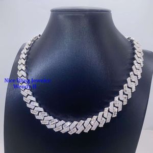 Gra Certificated 925 Sterling Silver 15mm Iced Out Hip Hop Thick Heavy Vvs Moissanite Cuban Link Chain with Diamonds