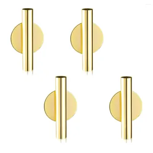 Vases 4Pcs Wall-Mounted Flower Tube Wall Metal Vase Decoration Stand Dry For Displaying Gold