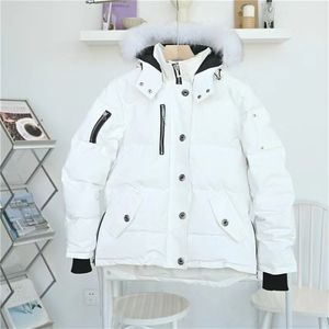 Designer Uomo Inverno Piumino Canada Giacca Cappotti per il tempo libero all'aperto Cappotto antivento Impermeabile Piumino a prova di neve Colla spessa Lupo reale