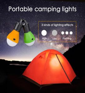 Portable 3 LEDs Camping Light Battery Operated Tent Lights Waterproof Emergency Lantern Light Bulb For Hiking Fishing Outdoor9329109