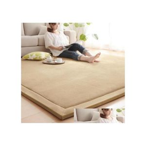 Carpets Large Chenille Carpet Coral Fleece Mat 120X200X2Cm Tatami Table Manually Bedroom Rec Living Room Rug 2Cm Thick Drop Homefavor Dhyo8