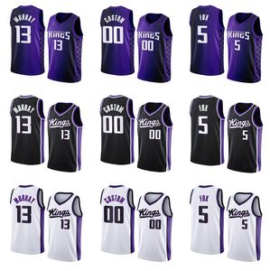 Domantas Sabonis Basketbol Forması 5 Fox Keegan Murray Harrison Barnes Sacramento'sks''223-24 Erkek Genç Kadınlar S-XXL Sports City Jersey