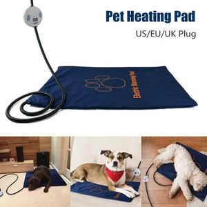 Kennes Pens Pies Kot Electric Heating Pad Pet Pet Zima cieplejsze wodoodporne maty z łóżka Regulowane temperatury antykracyjne gryzienie 231206