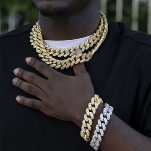 Hip Hop lodowany cyrkon kubański link łańcuch bling biżuteria 925 Srebrna srebrna biżuteria naszyjnik męski