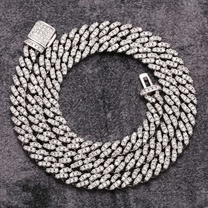 Kubanische Halskette für Herren aus 925er-Sterlingsilber mit Labordiamanten Iced Out Hip Hop Moissanit Cuban Link