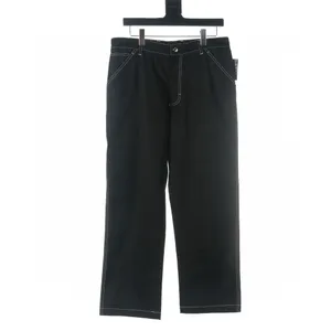 Erkekler artı boyutu pantolon yuvarlak boyun işlemeli ve baskılı kutup tarzı yaz aşınması sokak saf pamuklu 22ef